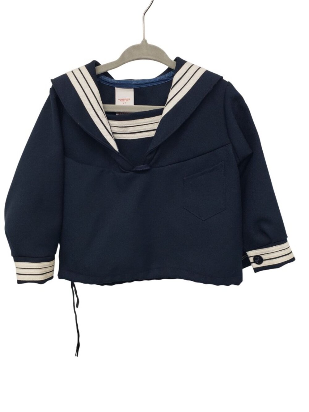 Vintage R Gee Navy Blue Sailor Shirt Top Embroidered Patch Boys Kids 4T Costume - Picture 2 of 13